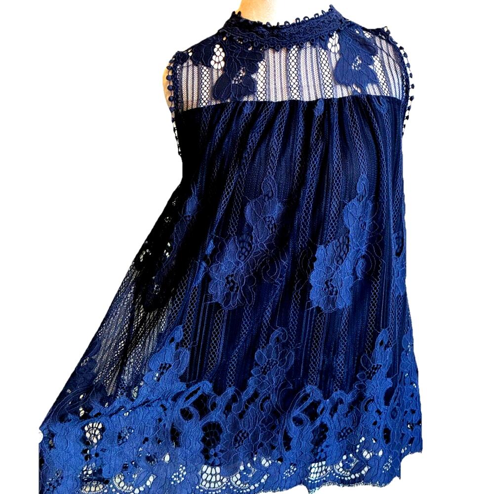 Y2K Blue Lace Victorian Cami WhimsyGoth Fairy Top Fairycore Boho Coquette 90s S